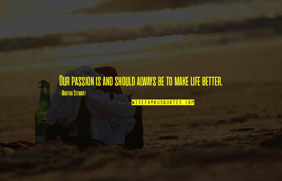 Bazzoli Quotes By Martha Stewart: Our passion is and should always be to Bazzoli Quotes By Martha Stewart: Our passion is and should always be to