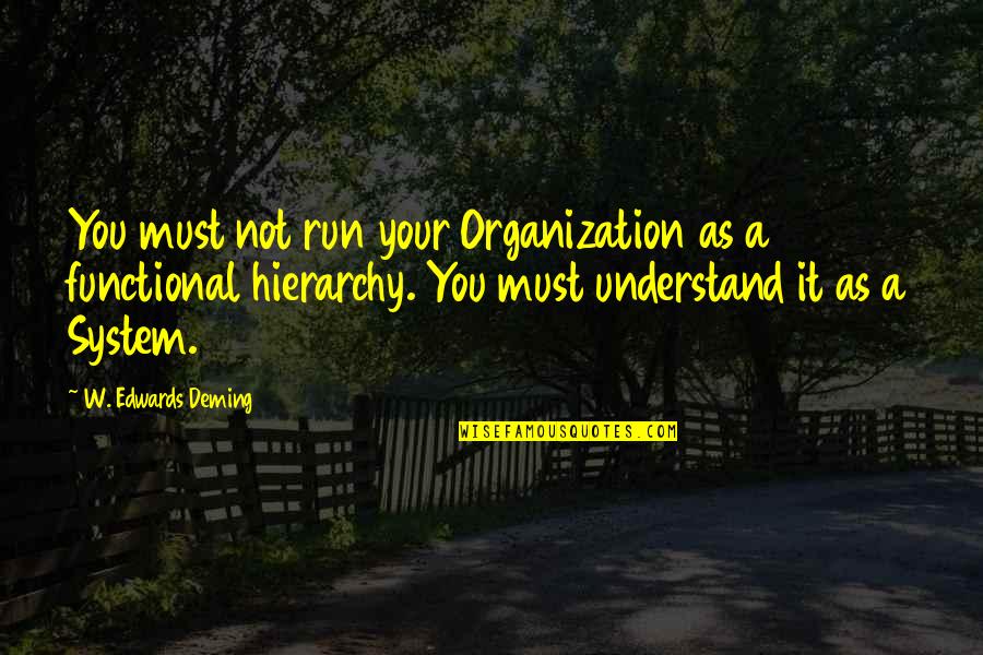 Bbby Quote Quotes By W. Edwards Deming: You must not run your Organization as a