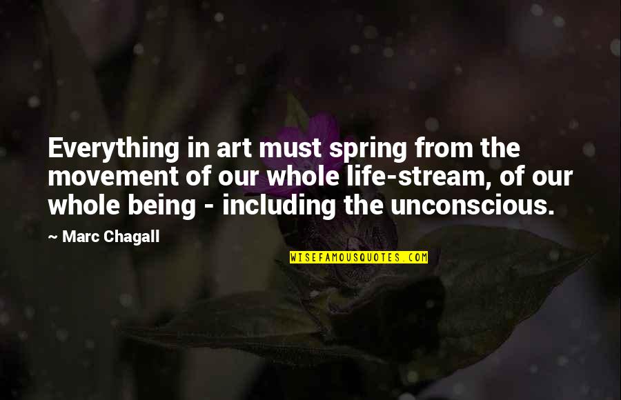 Bbc7405 Quotes By Marc Chagall: Everything in art must spring from the movement