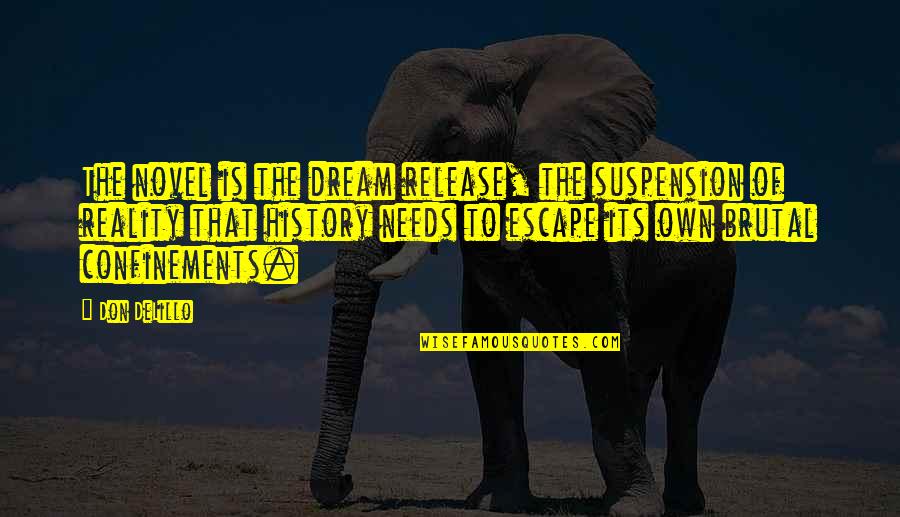 Bbfl Quotes By Don DeLillo: The novel is the dream release, the suspension Bbfl Quotes By Don DeLillo: The novel is the dream release, the suspension