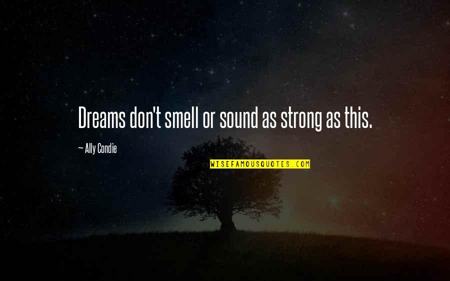Bc Forbes Quotes By Ally Condie: Dreams don't smell or sound as strong as Bc Forbes Quotes By Ally Condie: Dreams don't smell or sound as strong as