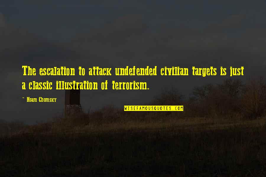 Bcomeliness Quotes By Noam Chomsky: The escalation to attack undefended civilian targets is
