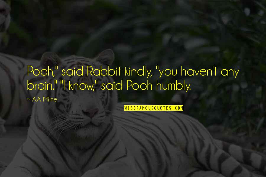 Bcp Single Quotes By A.A. Milne: Pooh," said Rabbit kindly, "you haven't any brain."