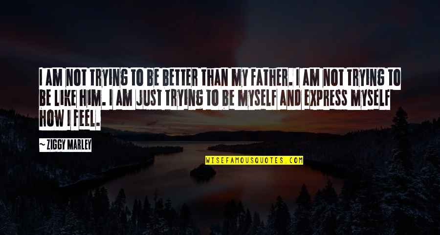 Be A Better Father Quotes By Ziggy Marley: I am not trying to be better than