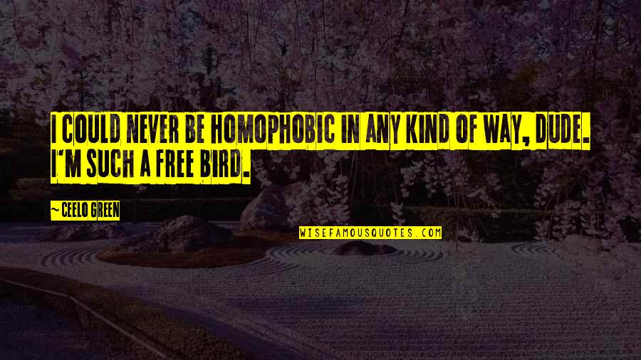 Be A Free Bird Quotes By CeeLo Green: I could never be homophobic in any kind