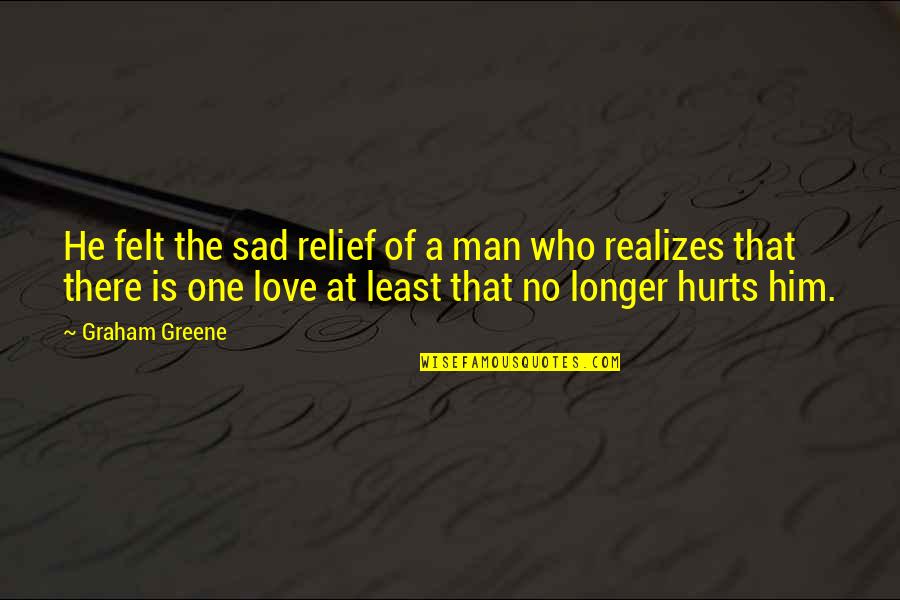 Be A Man Sad Quotes By Graham Greene: He felt the sad relief of a man