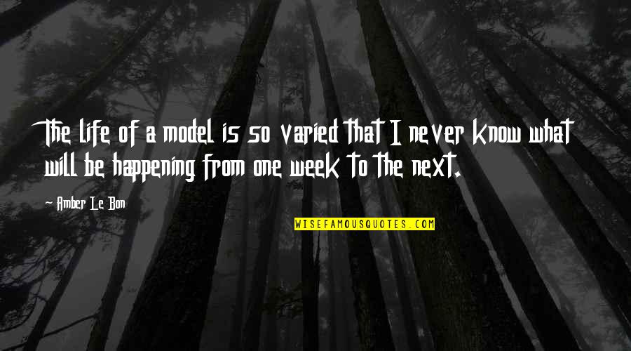 Be A Model Quotes By Amber Le Bon: The life of a model is so varied Be A Model Quotes By Amber Le Bon: The life of a model is so varied