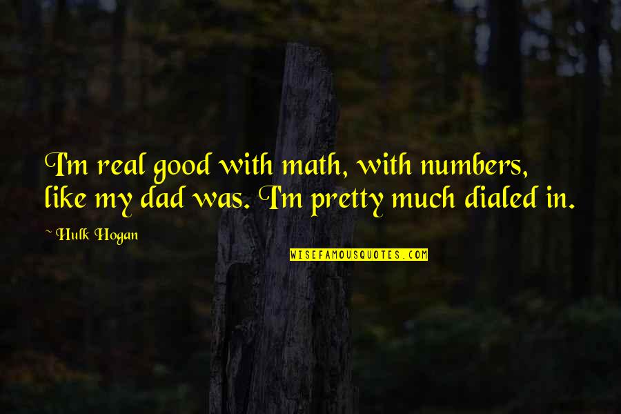 Be A Real Dad Quotes By Hulk Hogan: I'm real good with math, with numbers, like