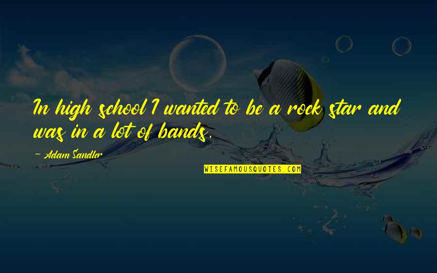 Be A Rock Quotes By Adam Sandler: In high school I wanted to be a