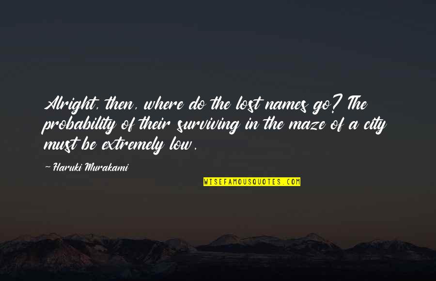 Be Alright Quotes By Haruki Murakami: Alright, then, where do the lost names go? Be Alright Quotes By Haruki Murakami: Alright, then, where do the lost names go?
