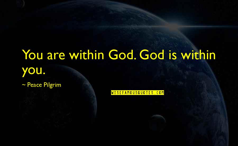 Be At Peace With God Quotes By Peace Pilgrim: You are within God. God is within you. Be At Peace With God Quotes By Peace Pilgrim: You are within God. God is within you.