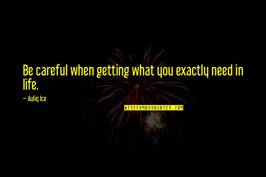 Be Careful In Life Quotes By Auliq Ice: Be careful when getting what you exactly need
