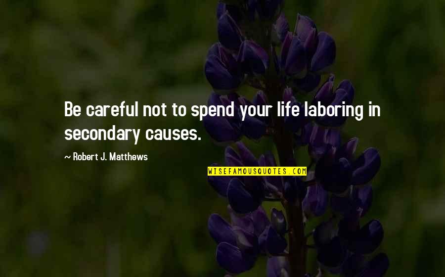 Be Careful In Life Quotes By Robert J. Matthews: Be careful not to spend your life laboring Be Careful In Life Quotes By Robert J. Matthews: Be careful not to spend your life laboring