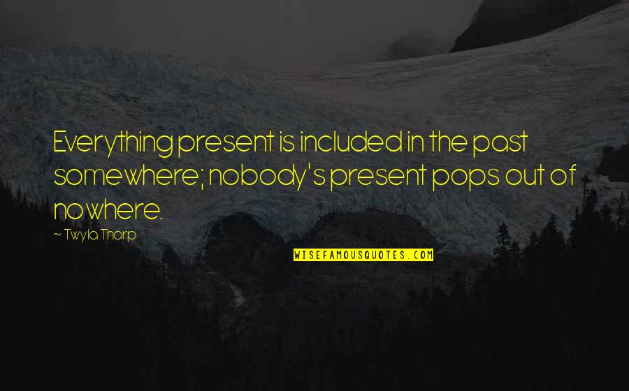 Be Careful With The Words You Say Quotes By Twyla Tharp: Everything present is included in the past somewhere;