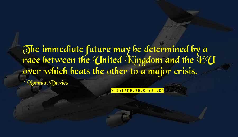 Be Determined Quotes By Norman Davies: The immediate future may be determined by a