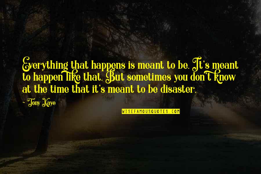 Be Everything Quotes By Tony Kaye: Everything that happens is meant to be. It's