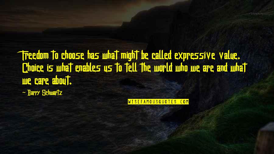 Be Expressive Quotes By Barry Schwartz: Freedom to choose has what might be called