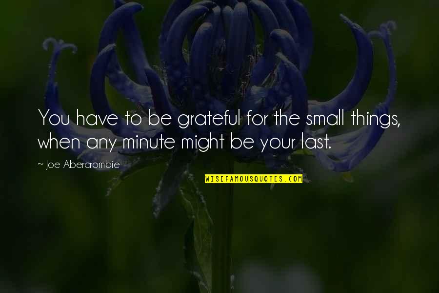 Be Grateful Quotes By Joe Abercrombie: You have to be grateful for the small