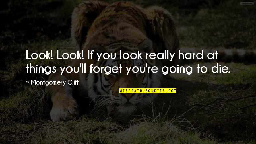 Be Hard To Forget Quotes By Montgomery Clift: Look! Look! If you look really hard at