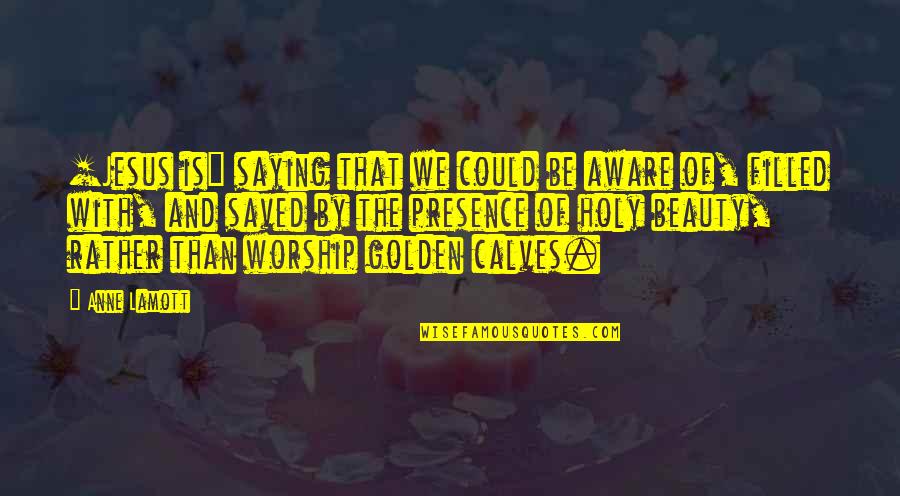 Be Holy Quotes By Anne Lamott: [Jesus is] saying that we could be aware
