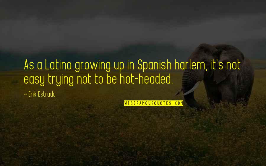 Be Hot Quotes By Erik Estrada: As a Latino growing up in Spanish harlem,