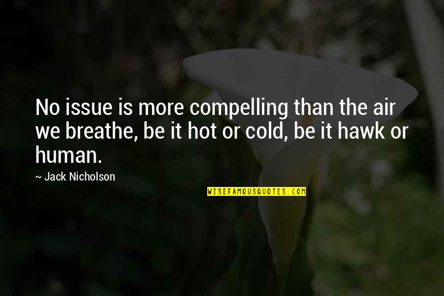 Be Hot Quotes By Jack Nicholson: No issue is more compelling than the air Be Hot Quotes By Jack Nicholson: No issue is more compelling than the air