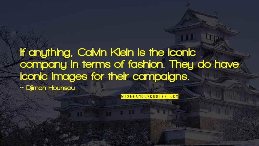 Be Iconic Quotes By Djimon Hounsou: If anything, Calvin Klein is the iconic company Be Iconic Quotes By Djimon Hounsou: If anything, Calvin Klein is the iconic company