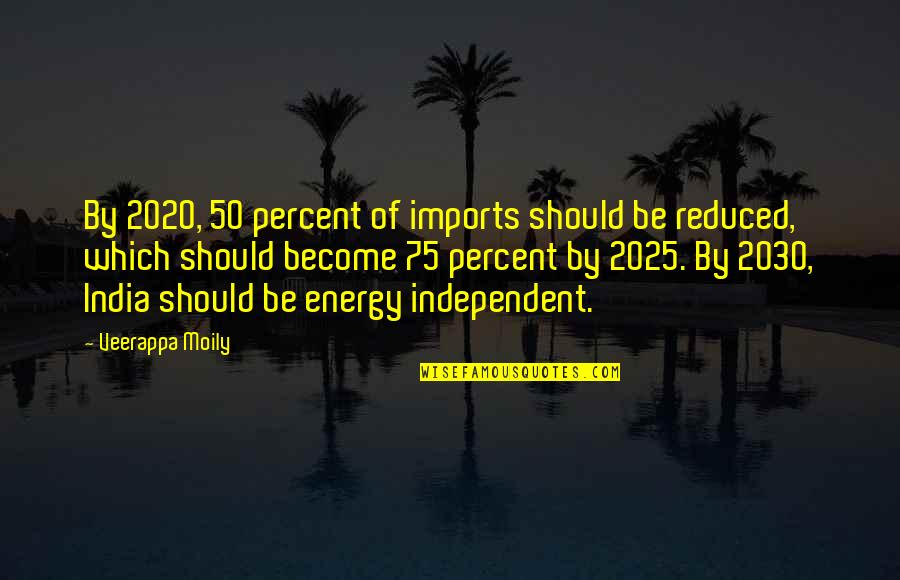 Be Independent Quotes By Veerappa Moily: By 2020, 50 percent of imports should be