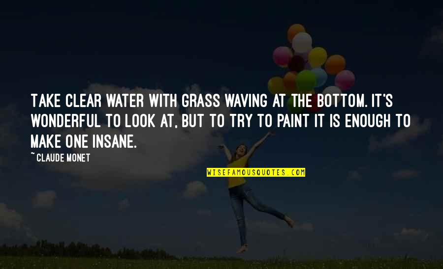 Be Insane Enough Quotes By Claude Monet: Take clear water with grass waving at the