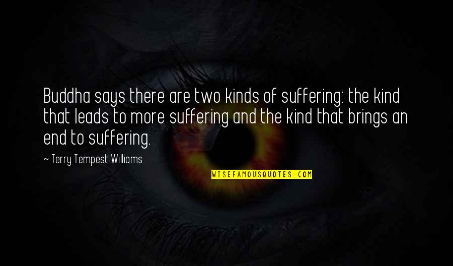 Be Kind Buddha Quotes By Terry Tempest Williams: Buddha says there are two kinds of suffering: