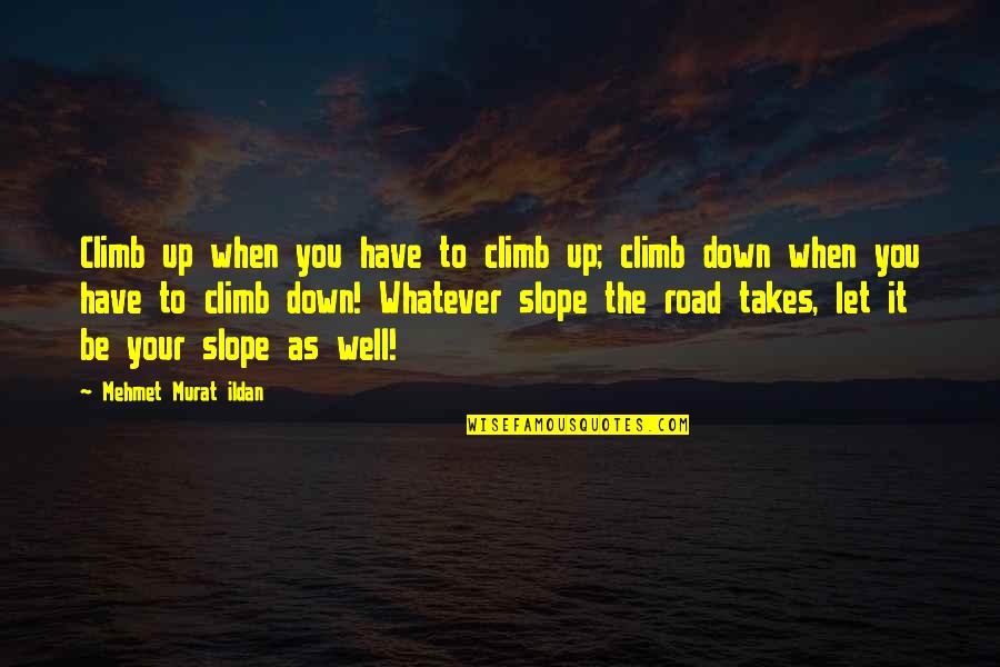Be Let Down Quotes By Mehmet Murat Ildan: Climb up when you have to climb up;