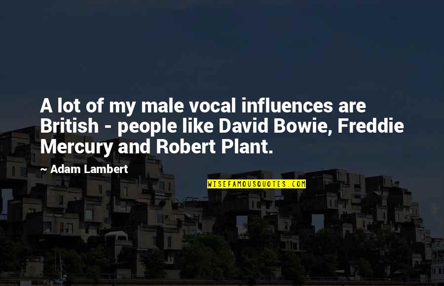 Be Like A Plant Quotes By Adam Lambert: A lot of my male vocal influences are Be Like A Plant Quotes By Adam Lambert: A lot of my male vocal influences are