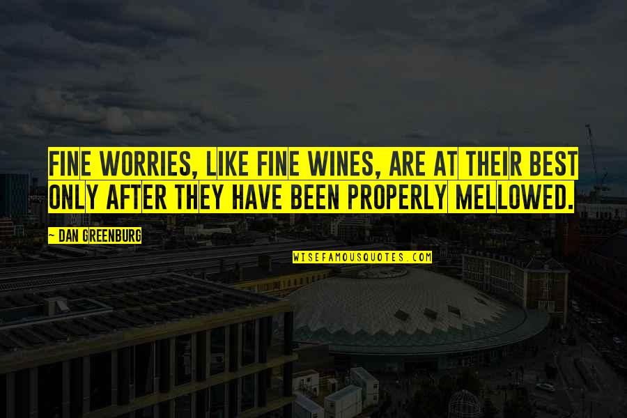 Be Like Wine Quotes By Dan Greenburg: Fine worries, like fine wines, are at their