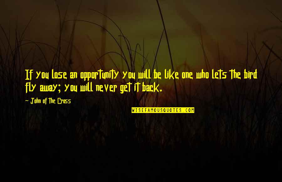 Be Like You Quotes By John Of The Cross: If you lose an opportunity you will be