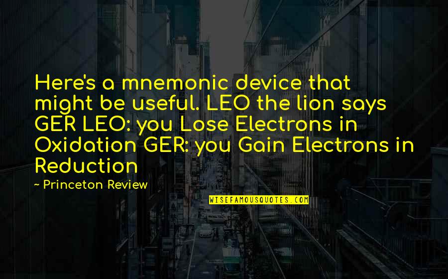 Be Lion Quotes By Princeton Review: Here's a mnemonic device that might be useful.