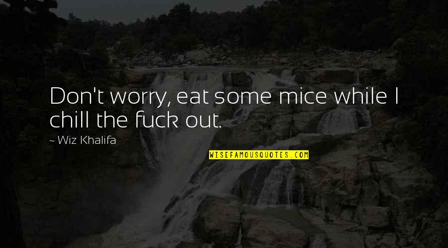Be More Chill Quotes By Wiz Khalifa: Don't worry, eat some mice while I chill