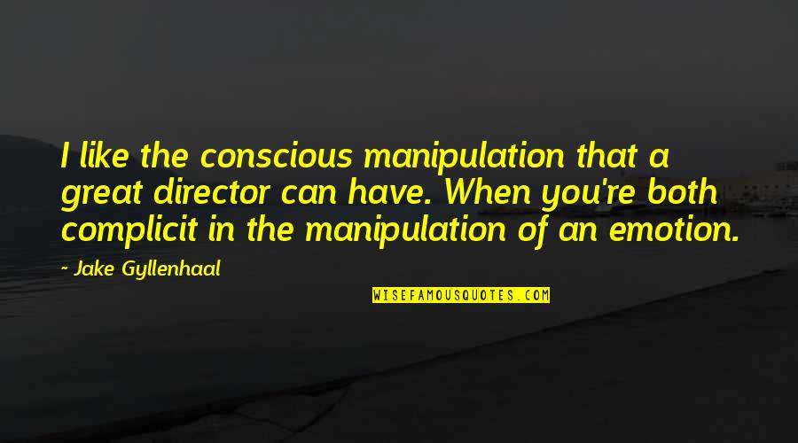 Be More Conscious Quotes By Jake Gyllenhaal: I like the conscious manipulation that a great