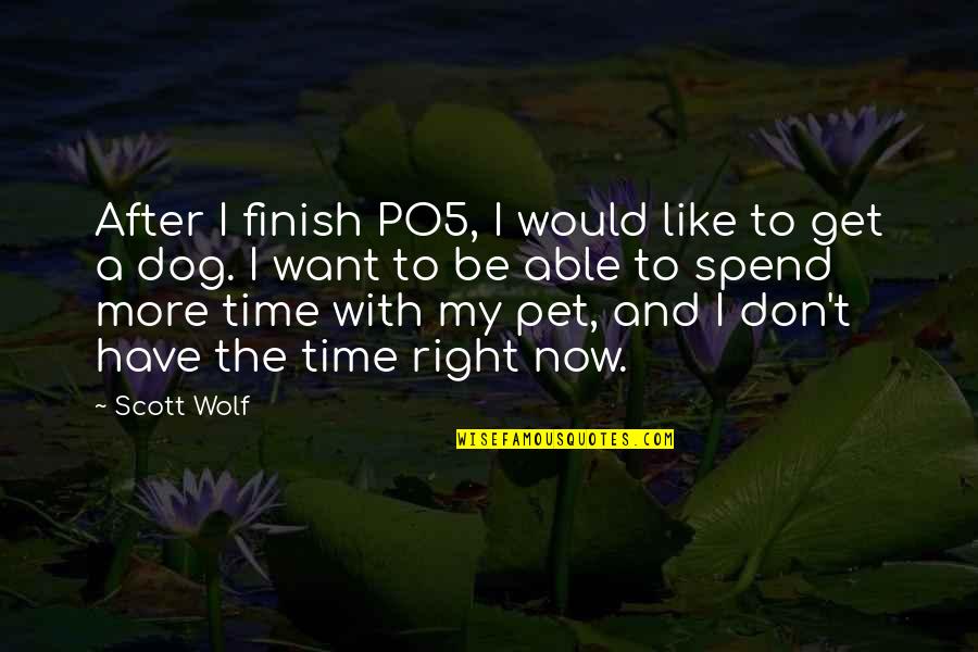 Be More Dog Quotes By Scott Wolf: After I finish PO5, I would like to Be More Dog Quotes By Scott Wolf: After I finish PO5, I would like to