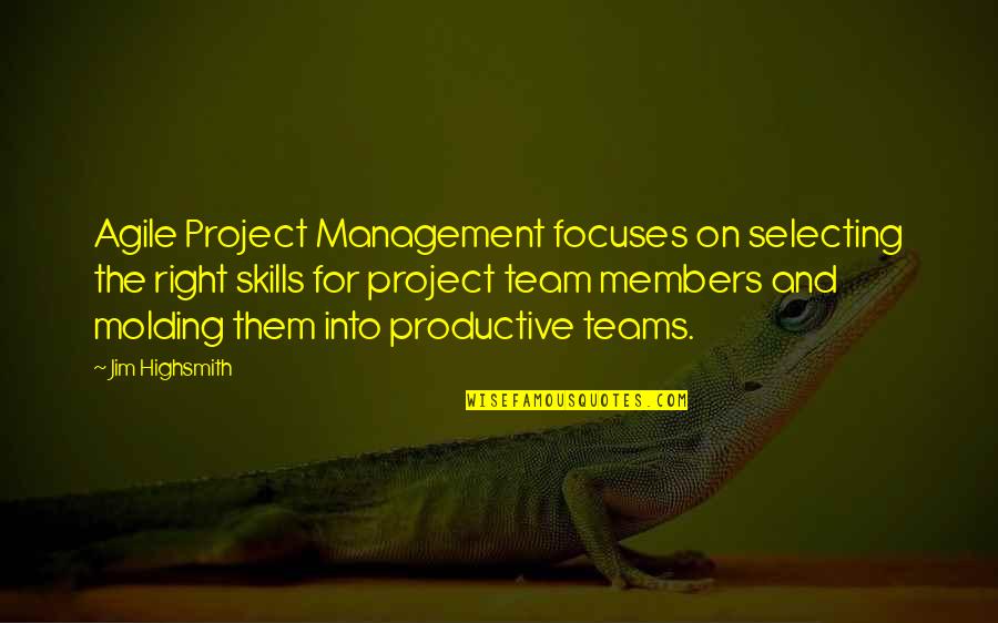 Be More Productive Quotes By Jim Highsmith: Agile Project Management focuses on selecting the right