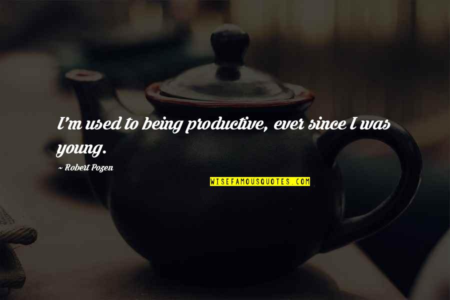 Be More Productive Quotes By Robert Pozen: I'm used to being productive, ever since I