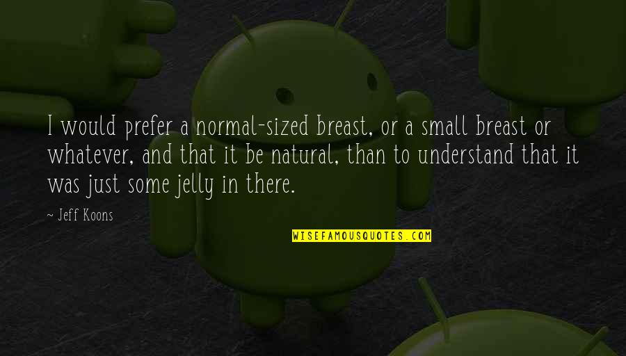 Be Normal Quotes By Jeff Koons: I would prefer a normal-sized breast, or a