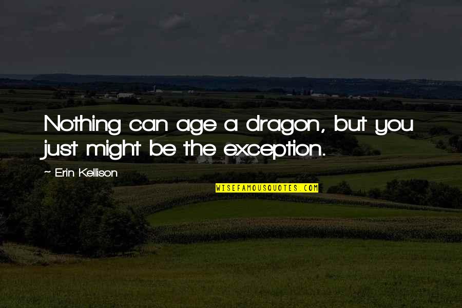 Be Nothing Quotes By Erin Kellison: Nothing can age a dragon, but you just