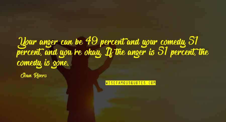 Be Okay Quotes By Joan Rivers: Your anger can be 49 percent and your Be Okay Quotes By Joan Rivers: Your anger can be 49 percent and your