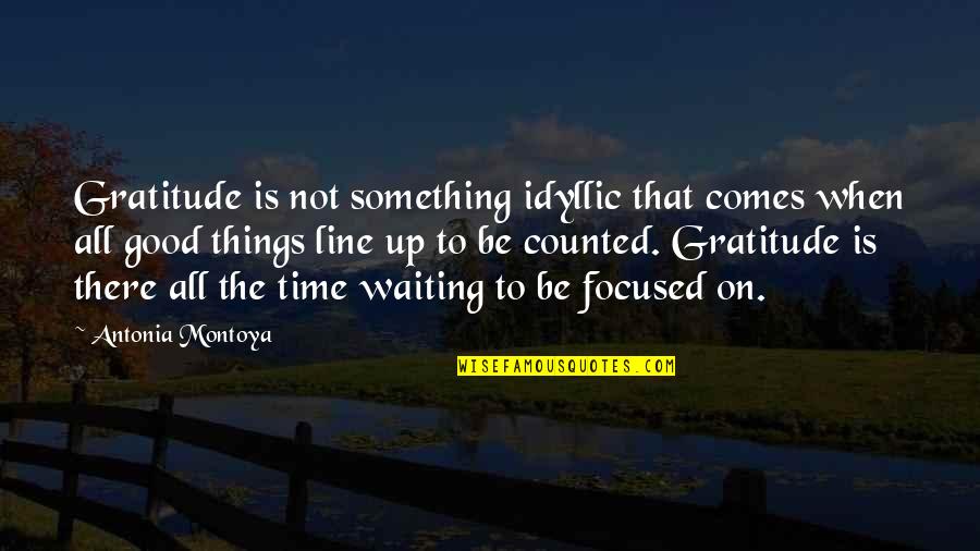 Be On Time Quotes By Antonia Montoya: Gratitude is not something idyllic that comes when