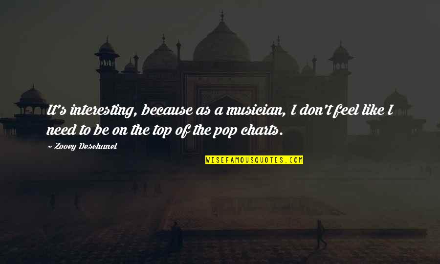 Be On Top Quotes By Zooey Deschanel: It's interesting, because as a musician, I don't