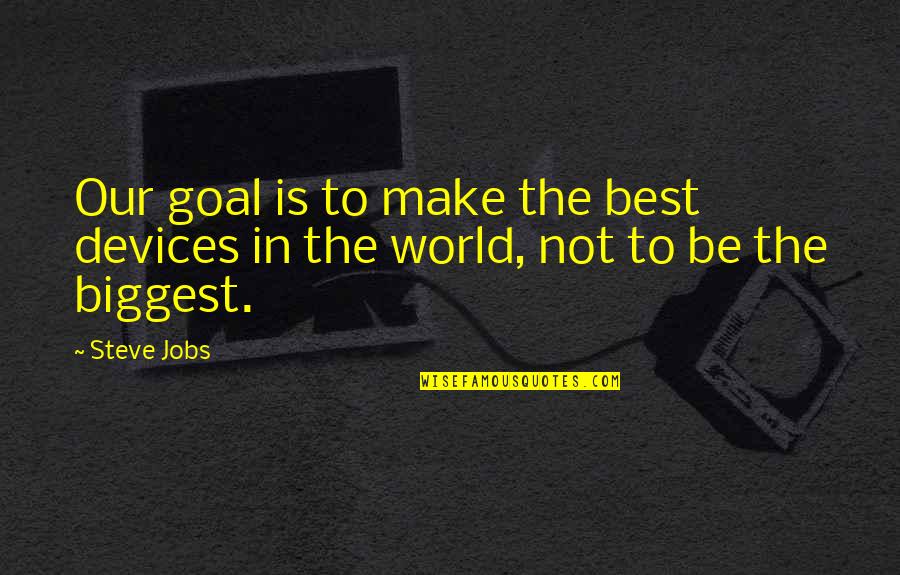 Be Our Best Quotes By Steve Jobs: Our goal is to make the best devices