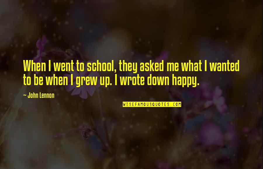 Be Positive Be Happy Quotes By John Lennon: When I went to school, they asked me Be Positive Be Happy Quotes By John Lennon: When I went to school, they asked me