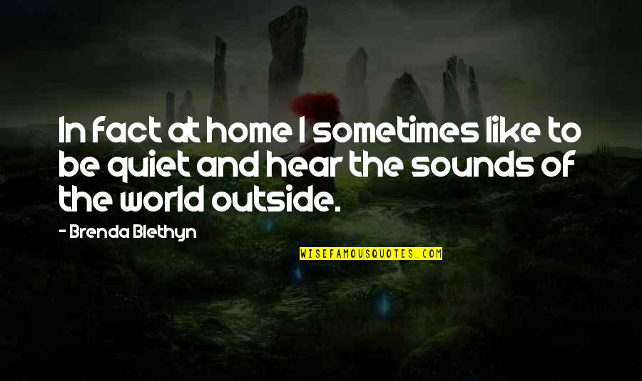 Be Quiet Quotes By Brenda Blethyn: In fact at home I sometimes like to
