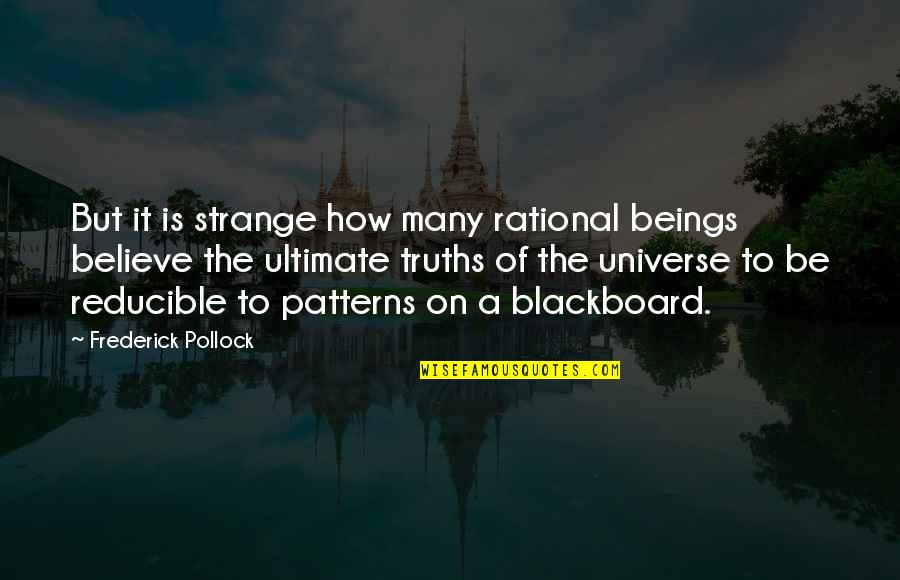 Be Rational Quotes By Frederick Pollock: But it is strange how many rational beings