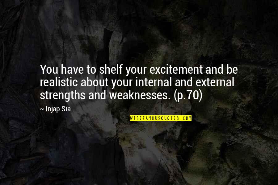 Be Realistic Quotes By Injap Sia: You have to shelf your excitement and be